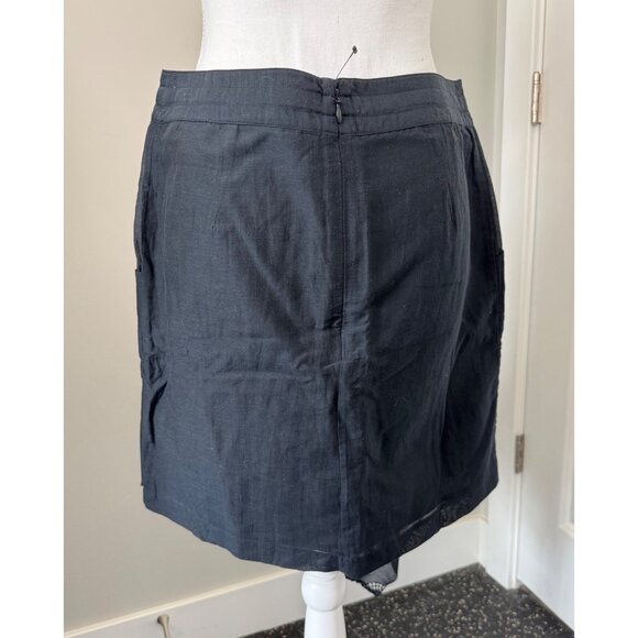 Asymmetrical Black Skirt With Eyelet Lace By Leifnotes Anthropologie Size 8 - Picture 7 of 15